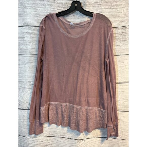 Abound Long Sleeve Mauve Waffle Knit Top With Thumbholes Size M - Picture 1 of 5